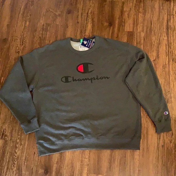 Champion Powerblend Fleece Sweatshirt Men’s Grey - Picture 2 of 10
